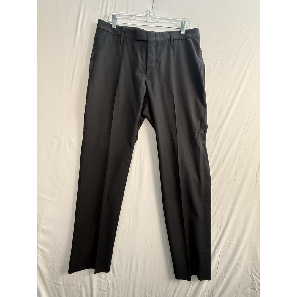 Gucci Solid Black 100% Rayon Wool Viscose Pants Trousers Sz 50R (1758)